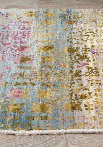 TEPPI ELS1895 gulvtppe, m. mnster, rektangulr - multifarvet fljl stof (120x180)