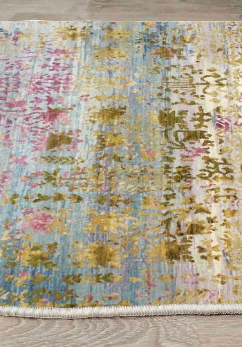 TEPPI ELS1895 gulvtppe, m. mnster, rektangulr - multifarvet fljl stof (160x230)