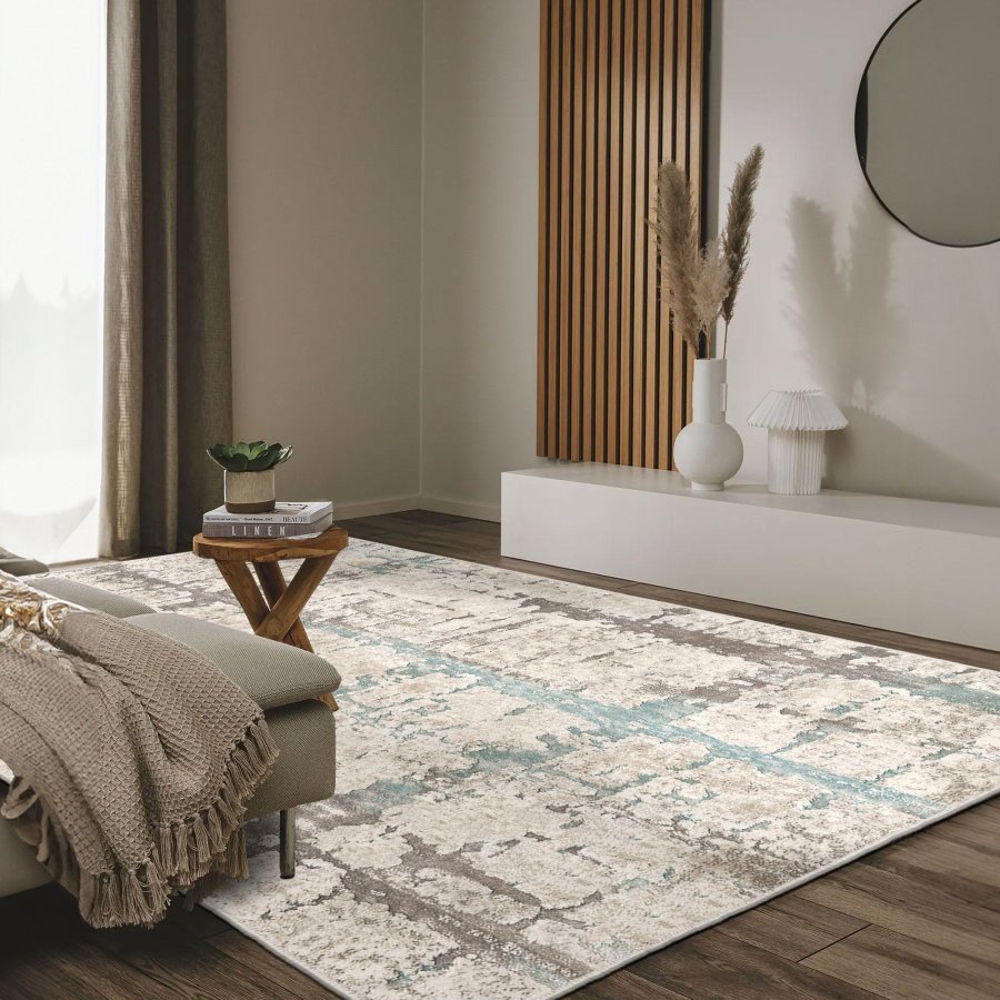 TEPPI ELS2078 gulvtppe, m. mnster, rektangulr - multifarvet fljl stof (160x230)