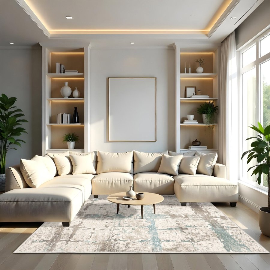 TEPPI ELS2078 gulvtppe, m. mnster, rektangulr - multifarvet fljl stof (160x230)