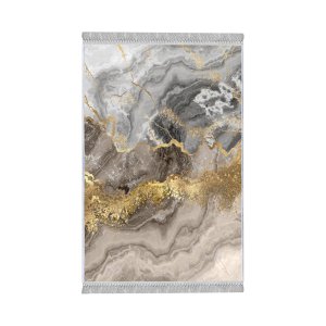 TEPPI Els2375 Flurteppich, rechteckig - mehrfarbiger Samtstoff (80x200)