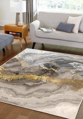 TEPPI ELS2375 gulvtppe, m. mnster, rektangulr - multifarvet fljl stof (180x280)