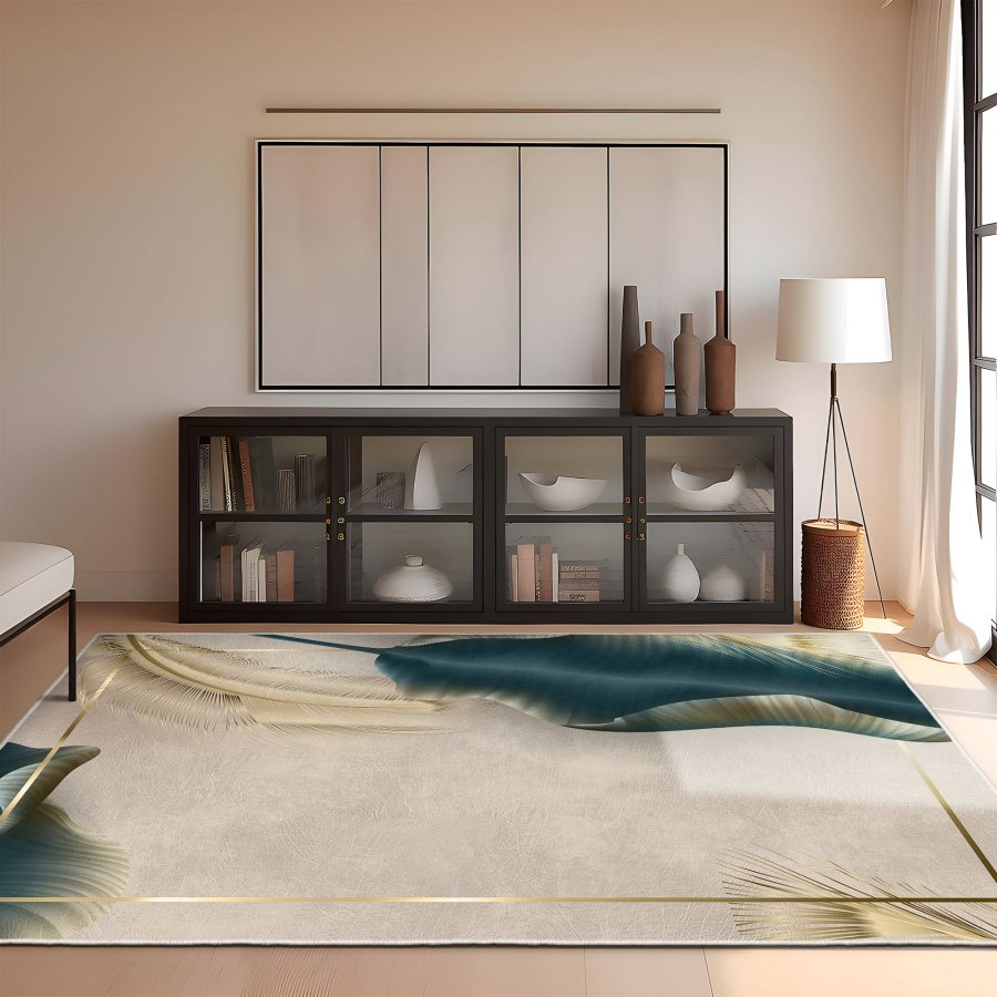 TEPPI ELS2435 gulvtppe, m. mnster, rektangulr - multifarvet fljl stof (180x280)