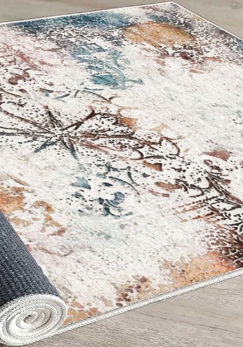 TEPPI ELS gulvtppe, m. mnster, rektangulr - multifarvet fljl stof (180x280)