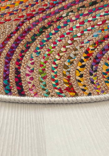 TEPPI WOOPAMUK480 gulvtppe, m. mnster, rund - multifarvet bomuld/polyester (100)