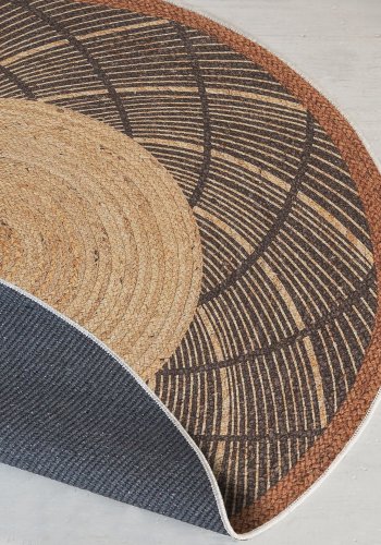 TEPPI WOOPAMUK481 gulvtppe, m. mnster, rund - natur bomuld/polyester (120)