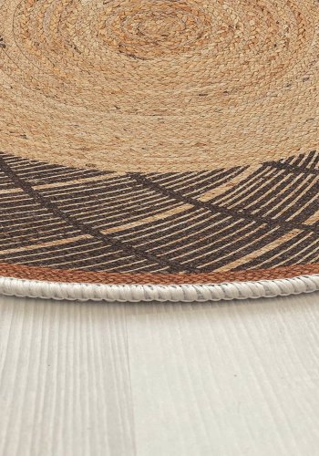 TEPPI WOOPAMUK481 gulvtppe, m. mnster, rund - natur bomuld/polyester (150)