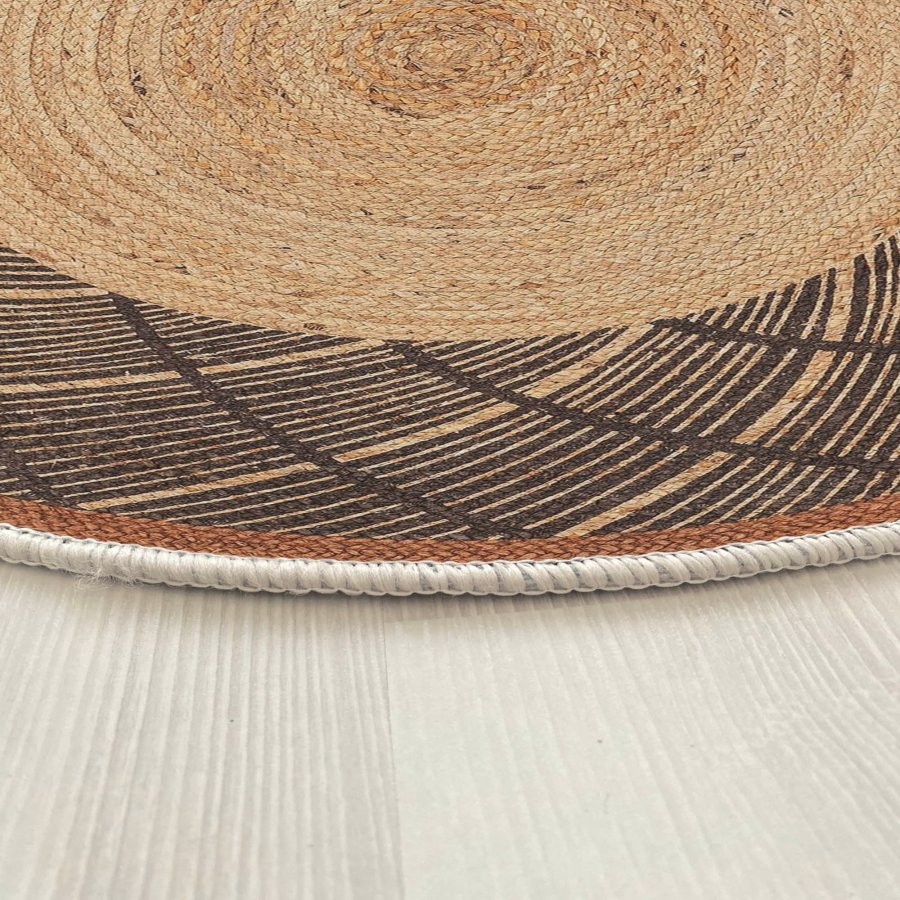 TEPPI WOOPAMUK481 gulvtppe, m. mnster, rund - natur bomuld/polyester (150)