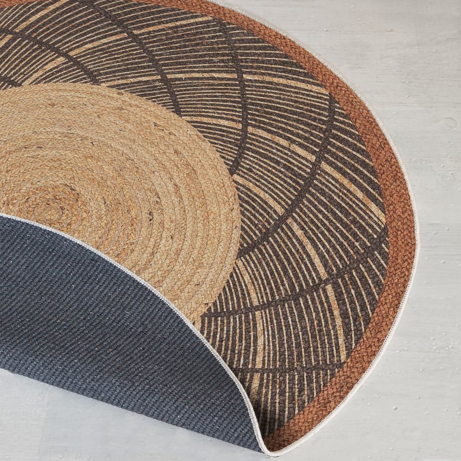 TEPPI WOOPAMUK481 gulvtppe, m. mnster, rund - natur bomuld/polyester (150)