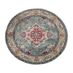 TEPPI WOOPAMUK495 teppe, m mnster, rundt - flerfarget bomull/polyester (120)