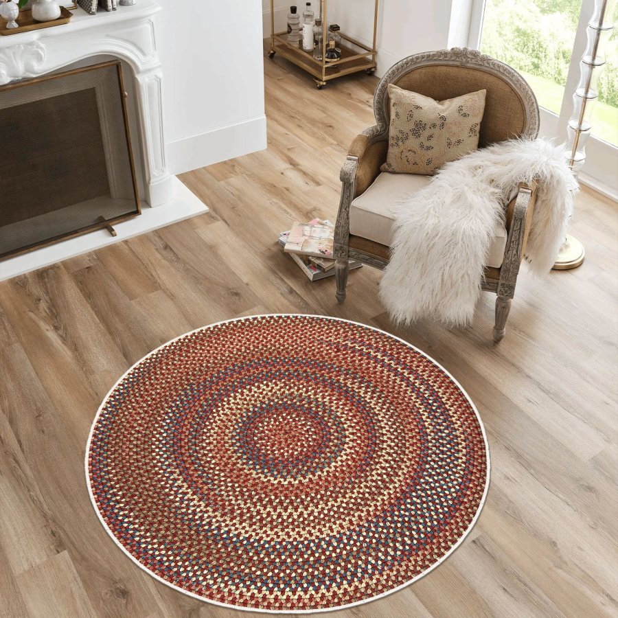 TEPPI WOOPAMUK504 gulvtppe, m. mnster, rund - multifarvet bomuld/polyester (180)