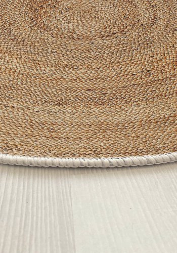 TEPPI WOOPAMUK521 gulvtppe, rund - natur bomuld/polyester (90)