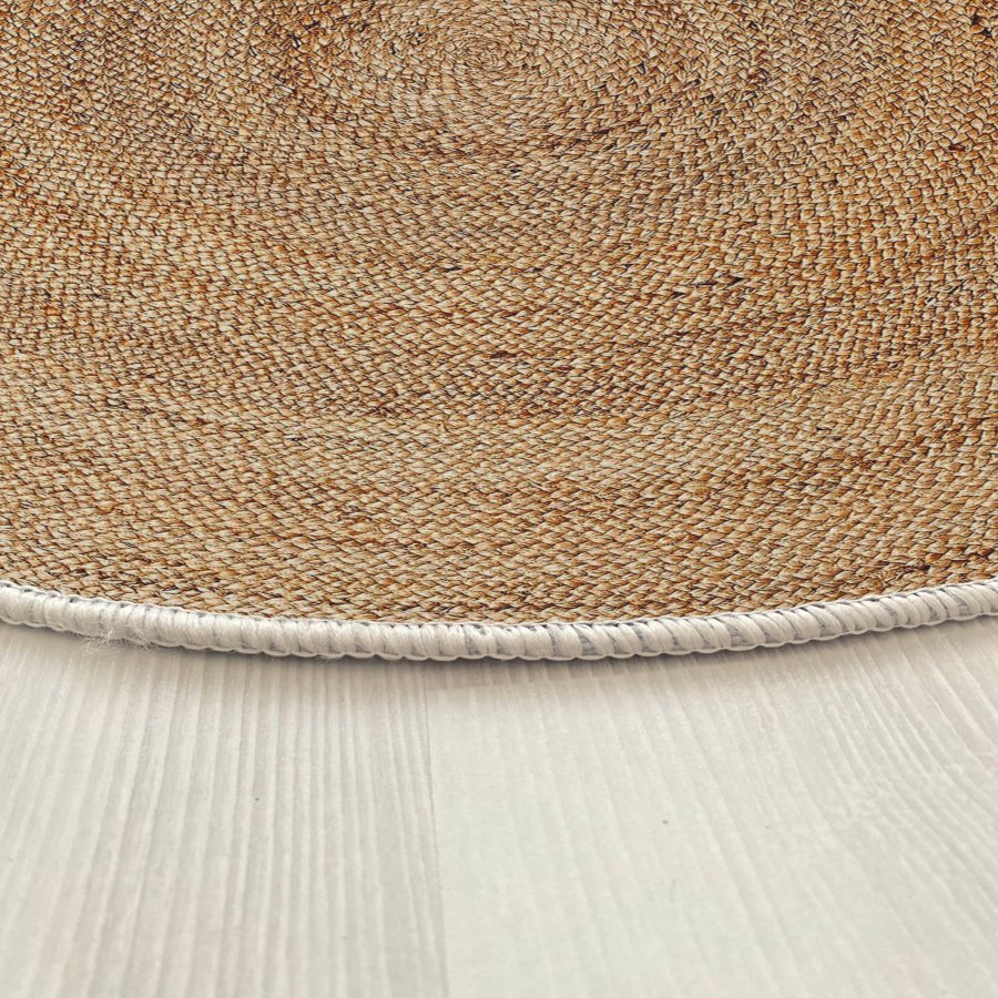 TEPPI WOOPAMUK521 gulvtppe, rund - natur bomuld/polyester (90)