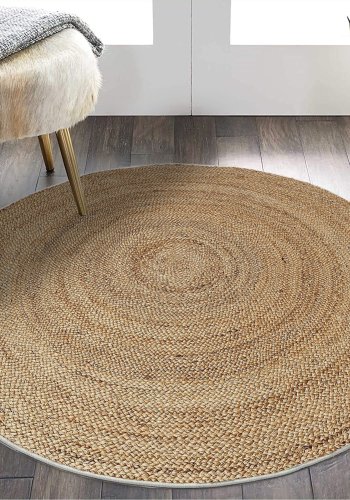 TEPPI WOOPAMUK521 gulvtppe, rund - natur bomuld/polyester (120)