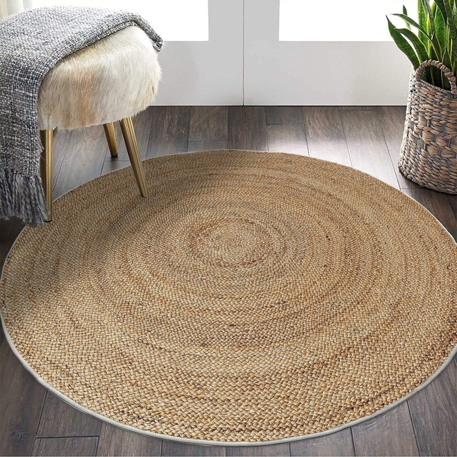 TEPPI WOOPAMUK521 gulvtppe, rund - natur bomuld/polyester (140)