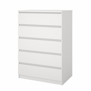 TVILUM Naia kommode, med 5 skuffer - hvit sponplate