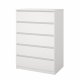 TVILUM Naia kommode, med 5 skuffer - hvit sponplate