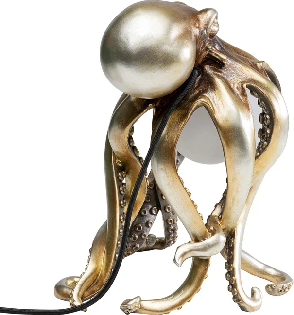 KARE DESIGN Animal Octopus bordlampe - hvid glas og guld polyresin