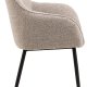 ACT NORDIC Brenda spisebordsstol, m. armln - beige stof og sort metal