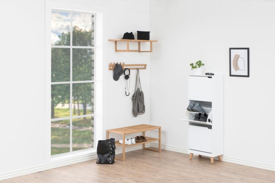 ACT NORDIC Mitra Schuhschrank - wei�es Holz, mit 3 T�ren