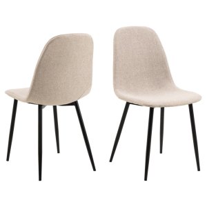 ACT NORDIC Celia spisebordsstol - beige stof og sort stl