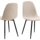ACT NORDIC Celia spisestuestol - beige stoff og sort stl