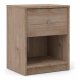 TVILUM May Nachttisch, mit 1 Fach und 1 Schublade - Naturfolie und Kunststoff (37,9x30,1)