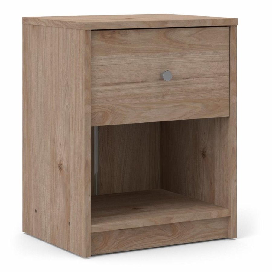 TVILUM May Nachttisch, mit 1 Fach und 1 Schublade - Naturfolie und Kunststoff (37,9x30,1)