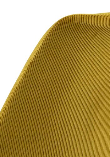 ACT NORDIC Eris Esszimmerstuhl - gelber Stoff und schwarzes Metall