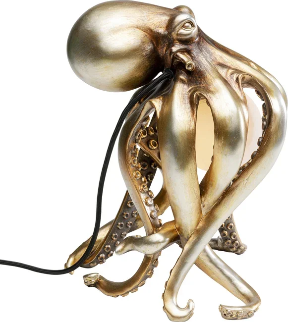KARE DESIGN Animal Octopus bordlampe - hvid glas og guld polyresin
