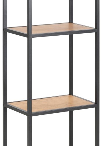 ACT NORDIC Seaford Wandregal - Natur/Schwarzpapier Wildeiche/Metall, mit 4 Böden