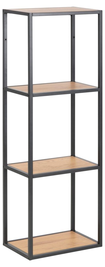 ACT NORDIC Seaford Wandregal - Natur/Schwarzpapier Wildeiche/Metall, mit 4 Böden