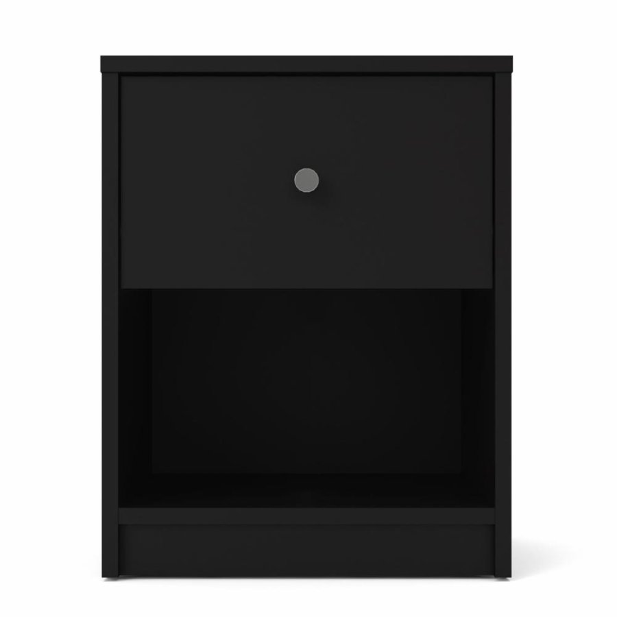 
TVILUM may natbord - sort træ, kvadratisk, med 1 skuffe og 1 rum
