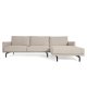 KAVE HOME Galene 3-manns sofa, med hyre sjeselong - beige resirkulerte fibre og jern