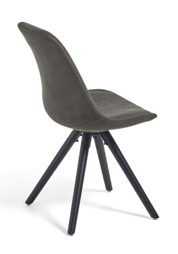 KAVE HOME Lars spisestol - grafittgr stoff og svart bk