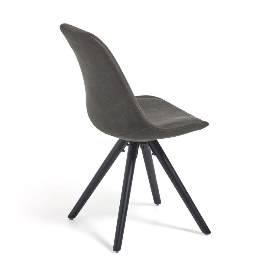 KAVE HOME Lars spisestol - grafittgr stoff og svart bk