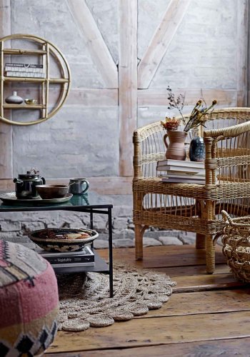 BLOOMINGVILLE Sia Wandregal - natürliches Zuckerrohr, rund (52)