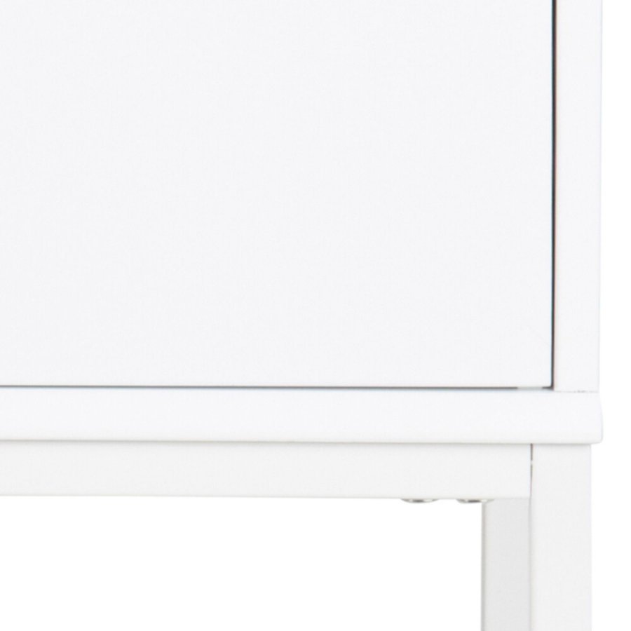 ACT NORDIC Rektangulr Mitra natbord m. 1 skuffe -  hvid tr og metal (40x30) 