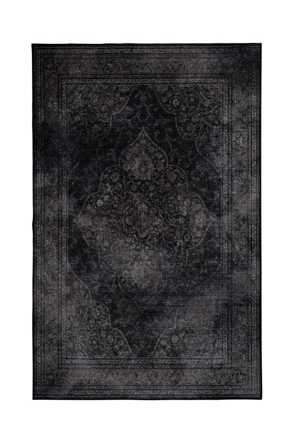 DUTCHBONE Robust teppe, rektangulrt - svart bomull, polyester, viskose (200X300)