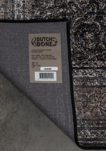 DUTCHBONE Robust teppe, rektangulrt - svart bomull, polyester, viskose (200X300)
