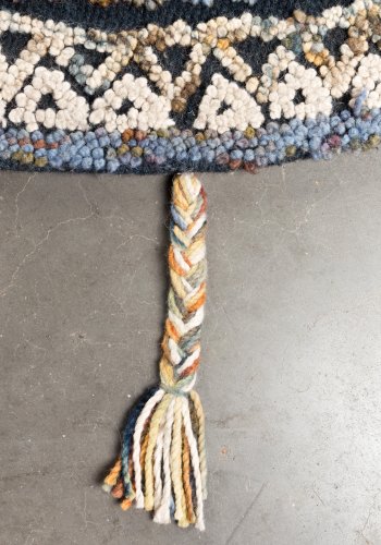 DUTCHBONE Pix-teppe, rundt - bltt og flerfarget ull og bomull (170)