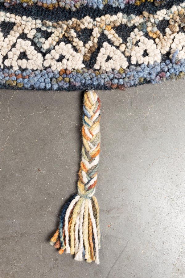 DUTCHBONE Pix-teppe, rundt - bltt og flerfarget ull og bomull (170)