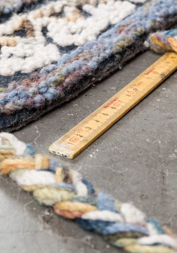 DUTCHBONE Pix-teppe, rundt - bltt og flerfarget ull og bomull (170)