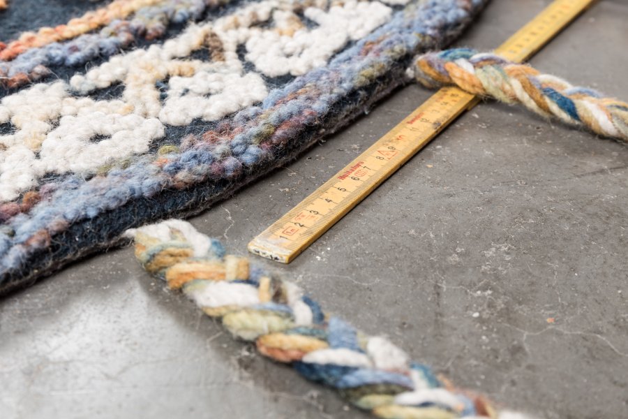 DUTCHBONE Pix-teppe, rundt - bltt og flerfarget ull og bomull (170)