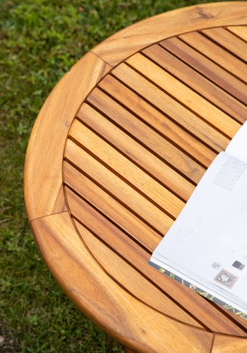 VENTURE DESIGN Lumpur utendrs salongbord, rundt - naturlig akasietre (70)