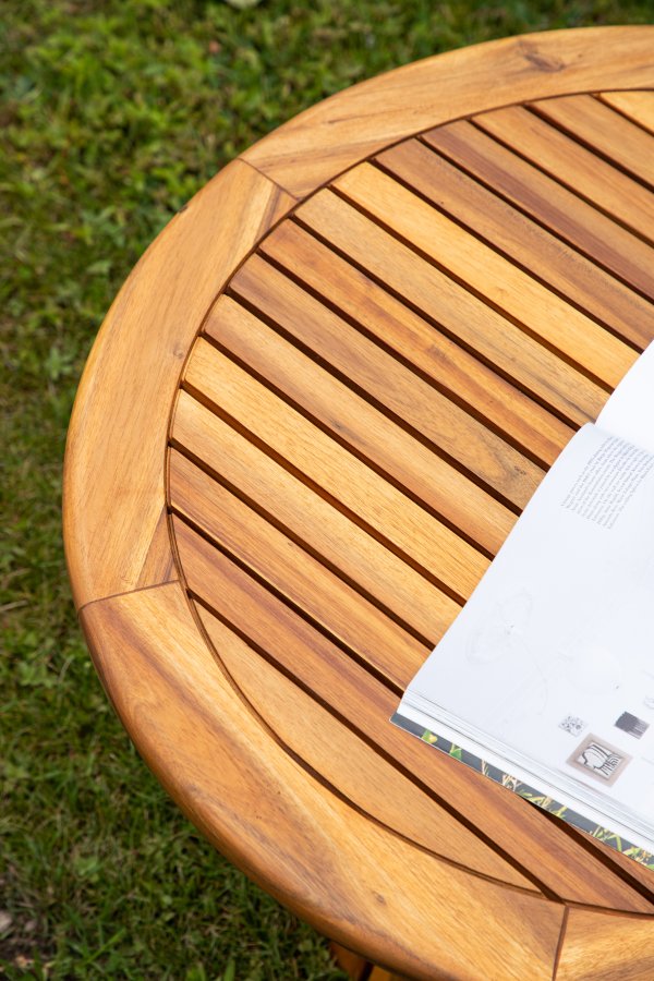 VENTURE DESIGN Lumpur utendrs salongbord, rundt - naturlig akasietre (70)