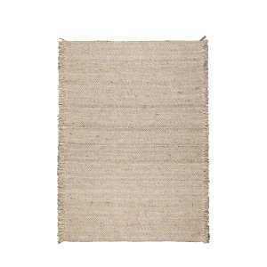 ZUIVER Frills teppe, med frynser - beige gul ull (170x240)