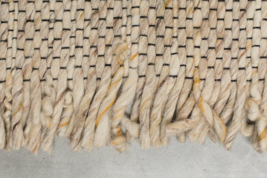 ZUIVER Frills teppe, med frynser - beige gul ull (170x240)
