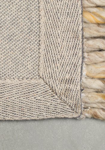 ZUIVER Frills teppe, med frynser - beige gul ull (170x240)