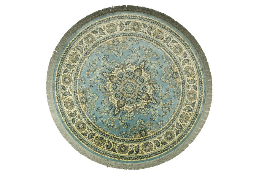 DUTCHBONE Bodega Teppich, rund – grünes Acryl, Polyester, Viskose (175)